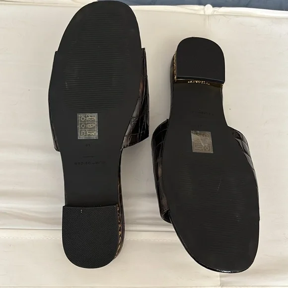 New Kurt Geiger London Chelsea Crocodile Tortoise Crystal slides gold brown 8.5 - Picture 9 of 12